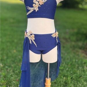 Navy blue and gold lyrical costume CM